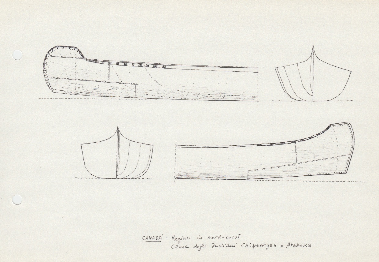 060 Canada - Regioni di nord-ovest - canoe degli Indiani Chipewyan e Atabasca